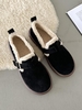 Chaussures Plates Thermiques Bouclées à Doublure en Fausse Laine