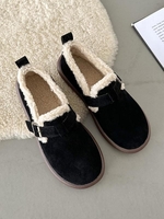 Chaussures Plates Thermiques Bouclées à Doublure en Fausse Laine
