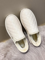 Chaussures Plates Thermiques Matelassées à Doublure en Laine