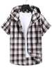 Chemise à Capuche à Carreaux à Manches Courtes Xl Blanc