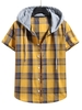 Chemise à Capuche à Carreaux en Blocs de Couleurs 2xl Jaune d