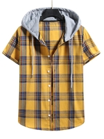 Chemise à Capuche à Carreaux en Blocs de Couleurs 2xl Jaune d
