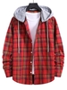 Chemise à Capuche à Carreaux Imprimé à Cordon Xl Rouge