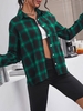Chemise à Carreaux à Goutte Epaule avec Poche S Vert profond