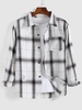 Chemise à Carreaux à Manches Longues avec Poches Xl Blanc