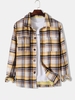 Chemise à Carreaux avec Poche à Manches Longues Xl Jaune
