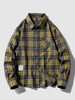 Chemise à Carreaux avec Poche en Avant Design à Manches Longues 2xl Bleu profond