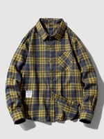 Chemise à Carreaux avec Poche en Avant Design à Manches Longues 2xl Bleu profond