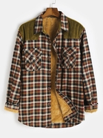 Chemise à Carreaux Doublure Fourrée avec Poche Jointive Xl Rouge vineux