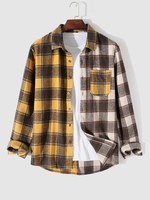 Chemise à Carreaux en Blocs de Couleurs avec Poche en Flanelle Xl Multi b