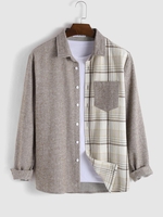 Chemise à Carreaux en Flanelle avec Poche L Café profond