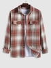 Chemise à Carreaux en Flanelle avec Poche L Rouge foncé