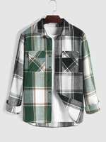 Chemise à Carreaux en Flanelle avec Poches à Rabat M Multi b