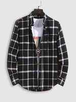 Chemise à Carreaux et à Manches Longues Xs Noir