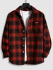 Chemise à Carreaux Goutte Epaule à Manches Longues Xs Rouge