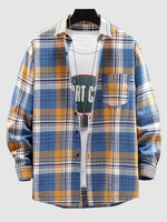 Chemise à Carreaux M Bleu profond