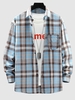 Chemise à Carreaux S Bleu clair