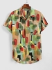 Chemise à Col Rabattu et à Manches Courtes avec Poche à Imprimé Graphique Xxl Multi a