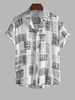 Chemise à Imprimé Abstraite à Manches Courtes L Blanc