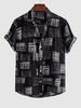 Chemise à Imprimé Abstraite à Manches Courtes Xl Noir
