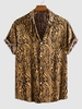 Chemise à Imprimé Animal Zèbre à Manches Courtes L Jaune
