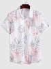 Chemise à Imprimé Eléphant Feuille Tropicale avec Poche Xxl Blanc