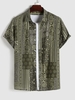 Chemise à Imprimé Ethnique Fleur à Manches Courtes M Vert profond
