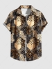 Chemise à Imprimé Etoile Léopard Jointive à Manches Courtes Xl Camouflage numérique du désert