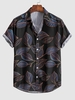 Chemise à Imprimé Feuille à Manches Courtes L