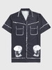 Chemise à Imprimé Figure Épines à Manches Courtes Xl Noir