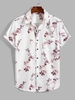 Chemise à Imprimé Fleur avec Poche en Avant Design Xl Blanc