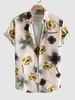 Chemise à Imprimé Florale à Manches Courtes L Café lumière