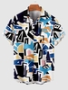 Chemise à Imprimé Géométrique Coloré Boutonnée 2xl Blanc