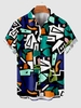 Chemise à Imprimé Géométrique Coloré Boutonnée 2xl Vert profond