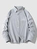 Chemise à Imprimé Lettre Garden avec Poche 2xl Bleu pastel