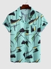 Chemise à Imprimé Peinture à Manches Courtes avec Poche Xxl Vert clair
