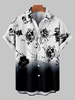 Chemise à Imprimé Rose Ombrée à Manches Courtes L Noir