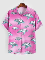 Chemise à Imprimé Tortue en Couleur Ombrée S Rose gâteau