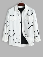Chemise à Imprimé Visage Souriant Xl Blanc