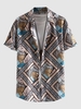 Chemise à Imprimé Zèbre et Feuille Tropicale à Manches Courtes S Multi a