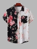 Chemise à Manches Courtes à Imprimé Fleuri Xl Noir