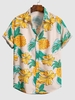 Chemise à Manches Courtes à Imprimé Floral et Ananas Xl