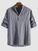 Chemise à Manches Longues avec Demi-Bouton S Gris