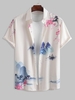 Chemise à Peinture de Oriental à Manches Courtes L Blanc
