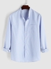 Chemise à Rayure Fine avec Poche M Bleu ciel