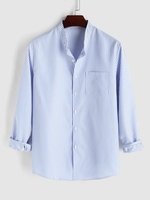 Chemise à Rayure Fine avec Poche M Bleu ciel