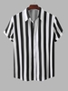 Chemise à Rayure Verticale à Manches Courtes L Noir