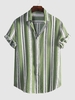 Chemise à Rayure Verticale à Manches Courtes M Vert clair