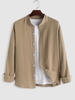 Chemise à Toucher en Couleur Unie à Manches Longues L Café lumière