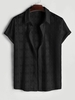 Chemise Ajourée Fleurie Transparente à Manches Courtes M Noir